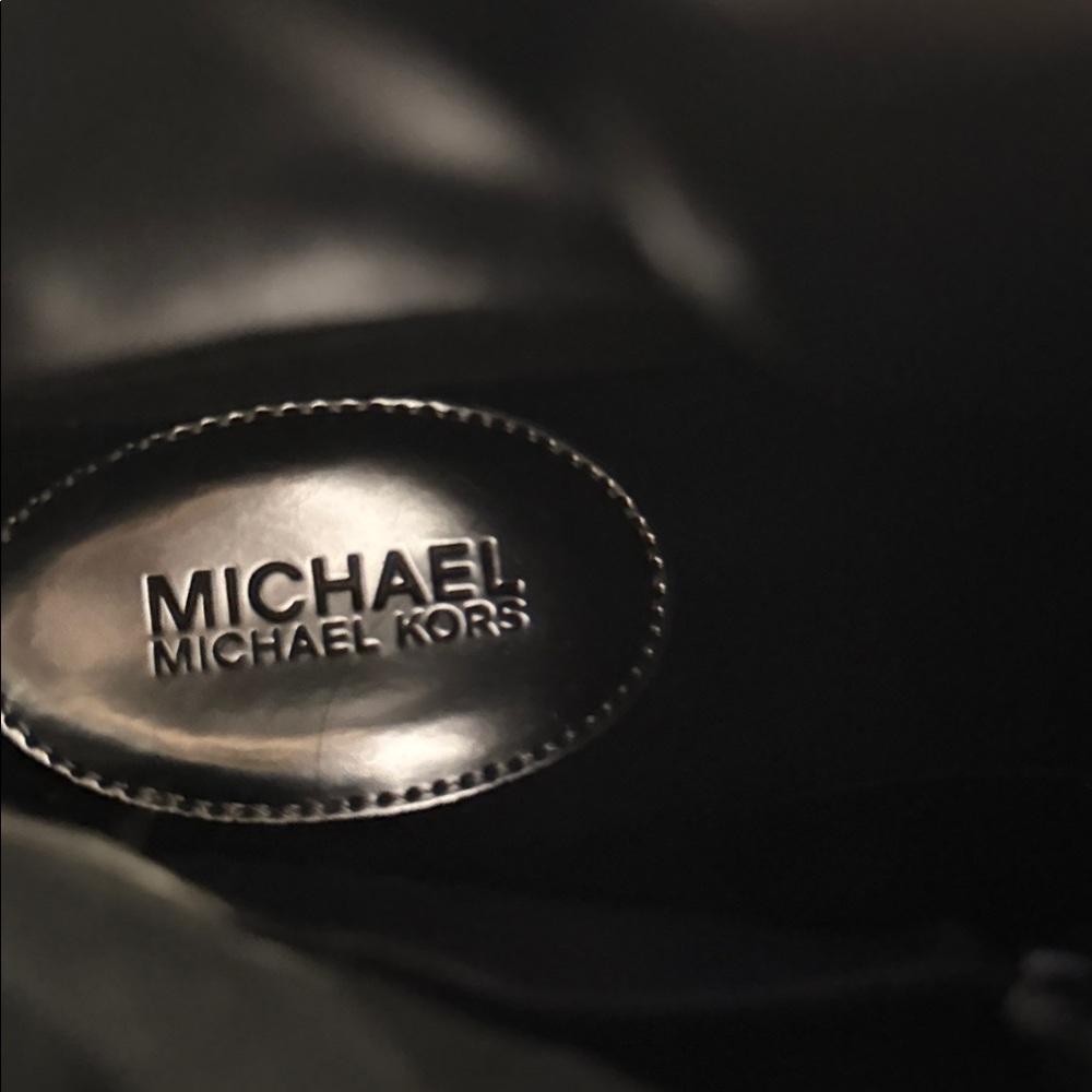 Michael Kors Black and Animal Print Ankle Sneaker/Boot - Picture 3 of 6